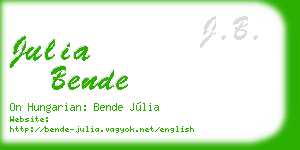 julia bende business card